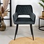 Chaise de salle à manger velours Mika anthracite