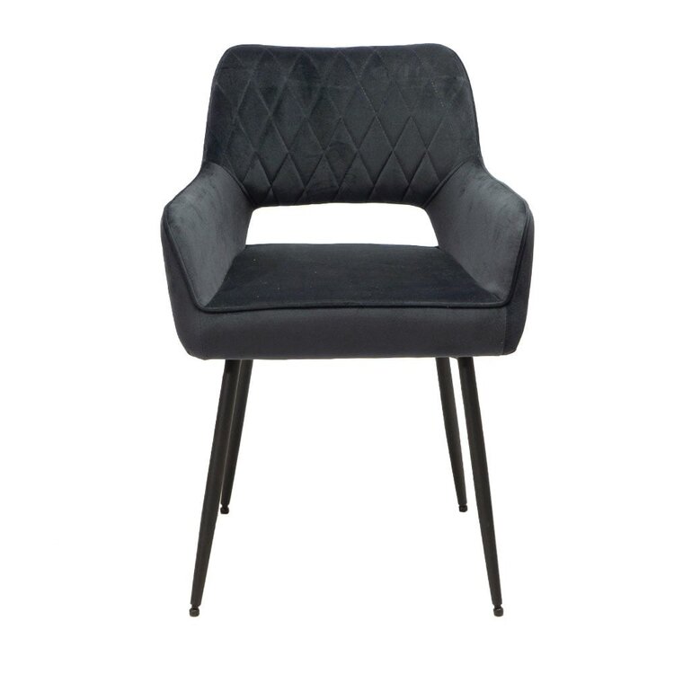 Chaise de salle à manger velours Mika anthracite