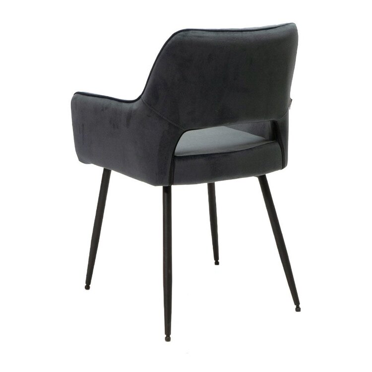 Chaise de salle à manger velours Mika anthracite