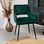 Chaise de salle à manger velours Mika vert