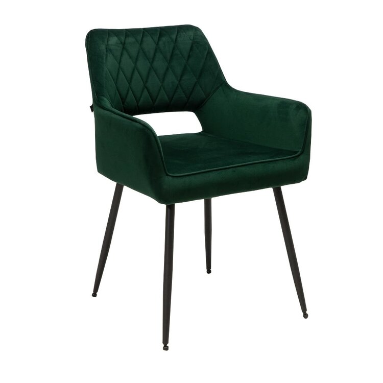 Chaise de salle à manger velours Mika vert