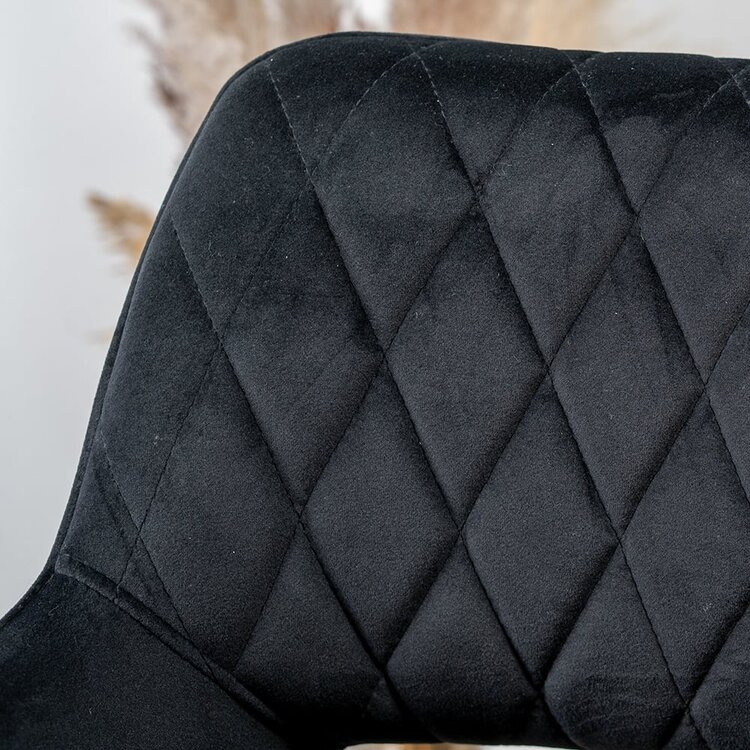 Chaise de salle à manger velours Mika noir