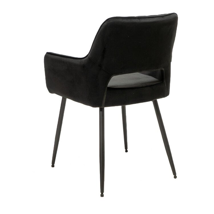 Chaise de salle à manger velours Mika noir