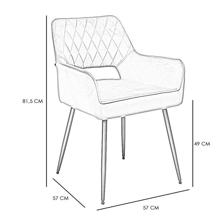 Chaise de salle à manger velours Mika noir