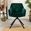 Chaise de salle à manger velours Furtado vert pivotant