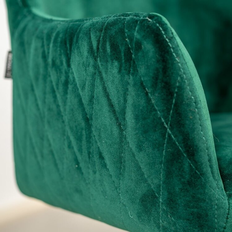 Chaise de salle à manger velours Furtado vert pivotant