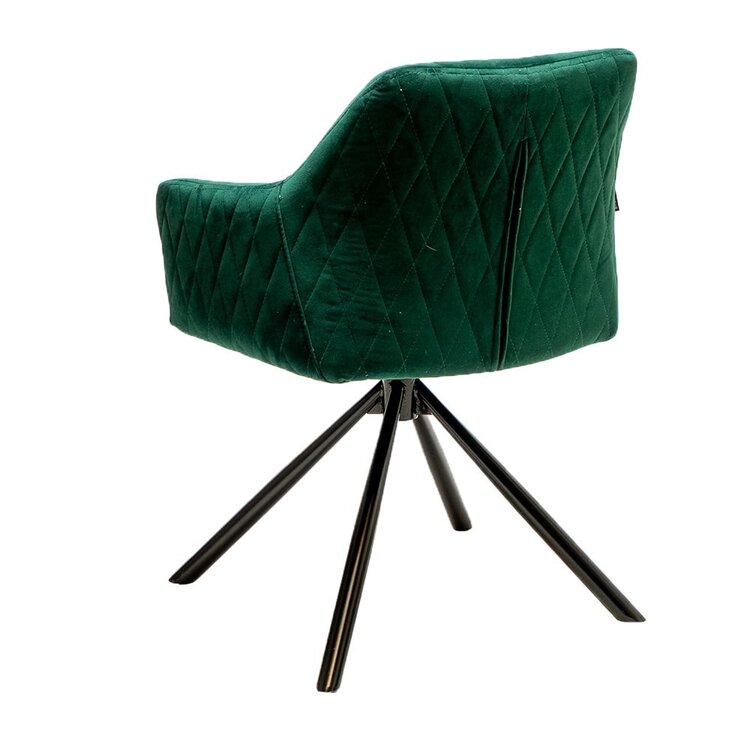 Chaise de salle à manger velours Furtado vert pivotant