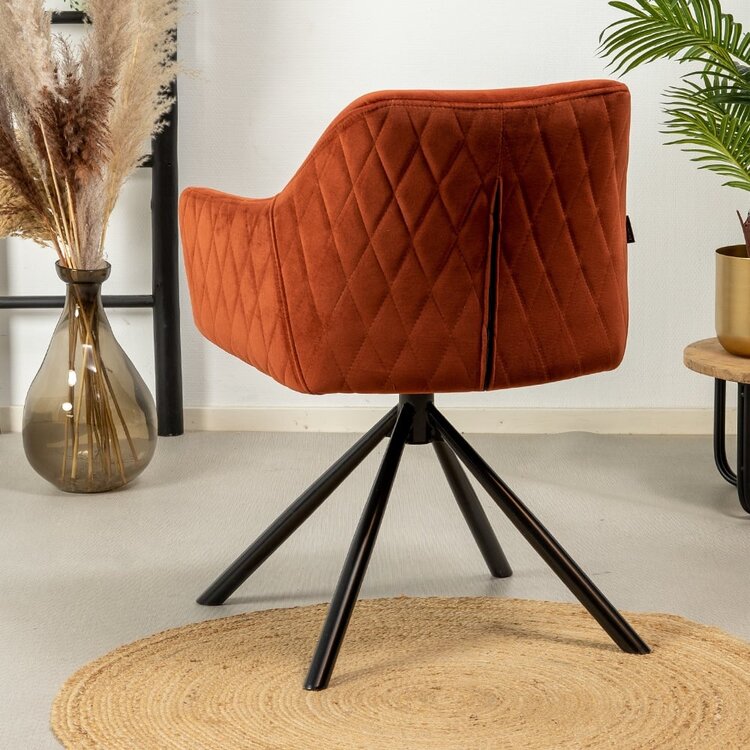 Chaise de salle à manger velours Furtado cuivre pivotant