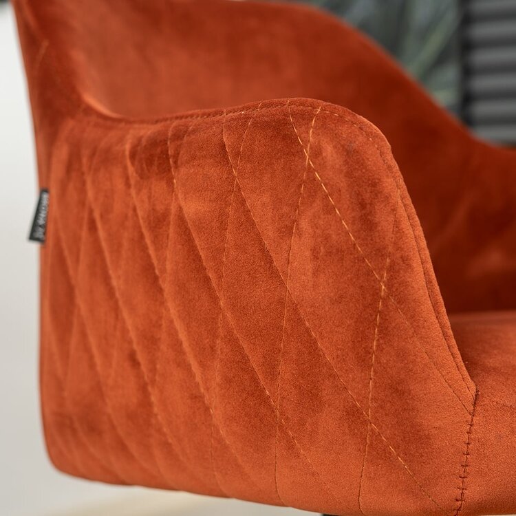 Chaise de salle à manger velours Furtado cuivre pivotant