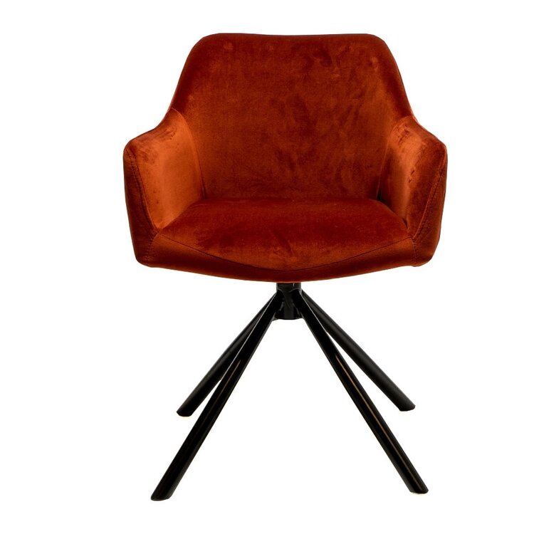Chaise de salle à manger velours Furtado cuivre pivotant