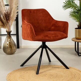 Chaise de salle à manger velours Furtado cuivre pivotant