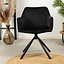 Chaise de salle à manger velours Furtado noir pivotant