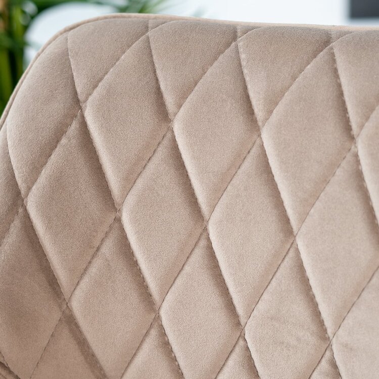 Chaise de salle à manger velours Mika taupe