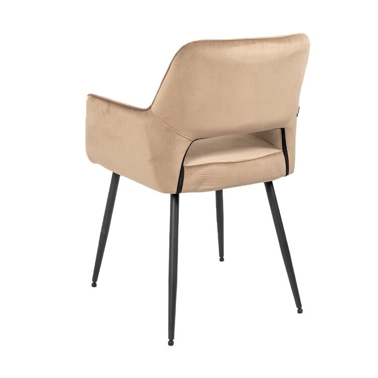 Chaise de salle à manger velours Mika taupe