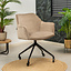 Chaise de salle à manger avec roulettes Quinn en velours taupe