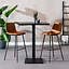 Table de bar bistrot aspect bois noir melamine Nils 80 x 80 x 109 cm