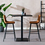 Table de bar bistrot aspect bois noir melamine Nils 80 x 80 x 109 cm