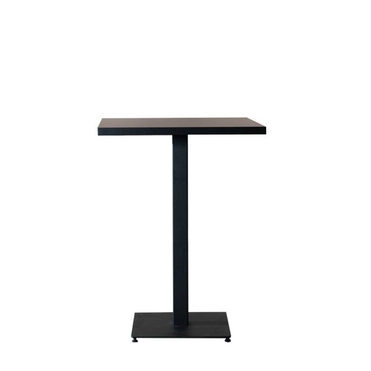 Table de bar bistrot aspect bois noir melamine Nils 80 x 80 x 109 cm