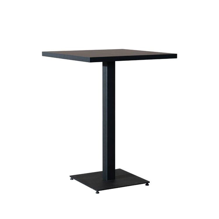 Table de bar bistrot aspect bois noir melamine Nils 80 x 80 x 109 cm