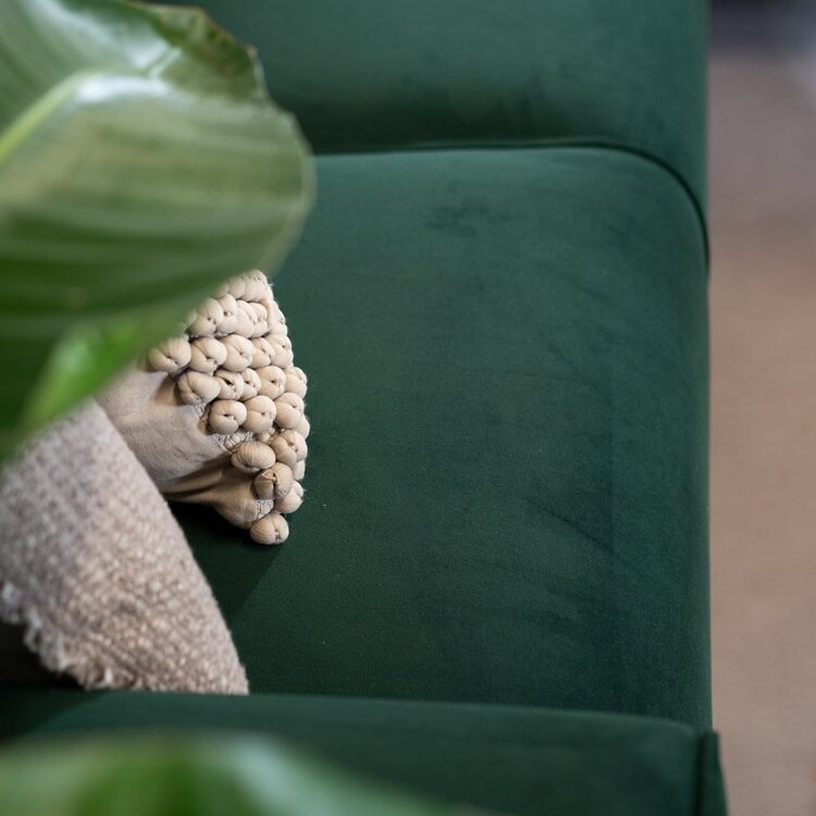 Canapé d'angle en velours Vegas vert gauche/droit