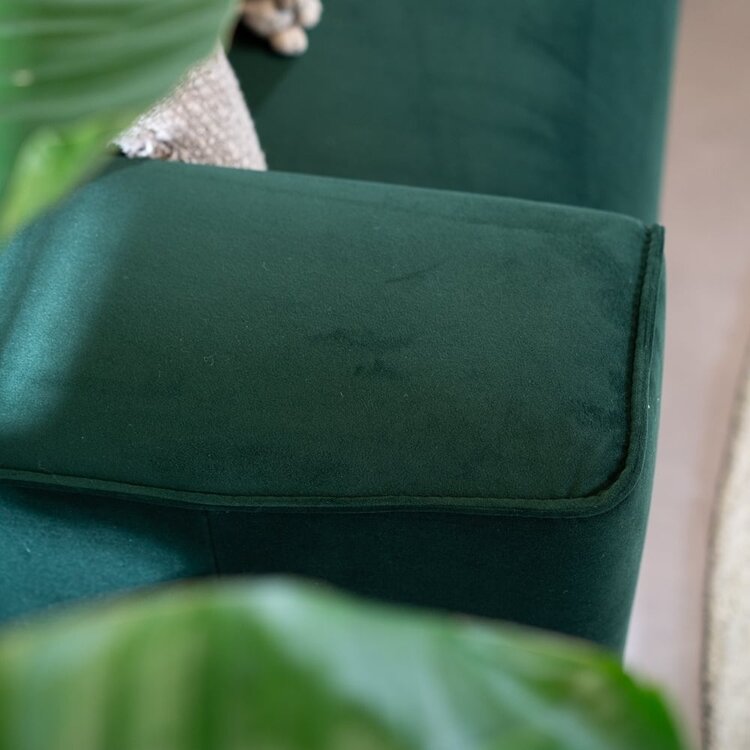 Canapé d'angle en velours Vegas vert gauche/droit