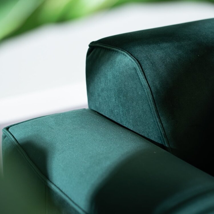 Canapé d'angle en velours Vegas vert gauche/droit