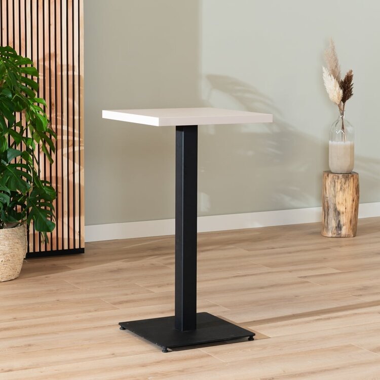 Table de bar bistrot beige melamine Nils 60 x 60 x 109 cm