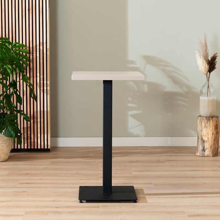 Table de bar bistrot beige melamine Nils 60 x 60 x 109 cm