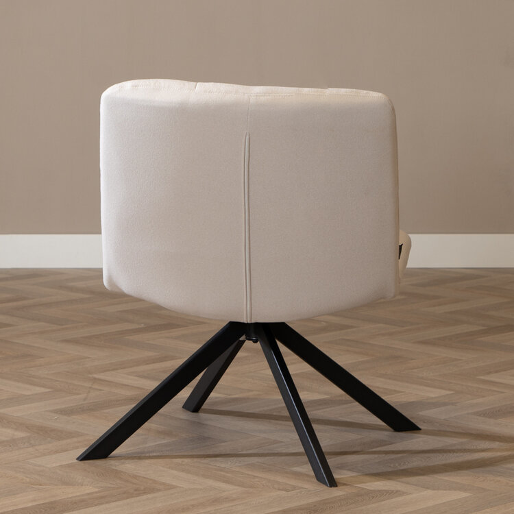 Fauteuil scandinave Eevi beige tissu recyclé