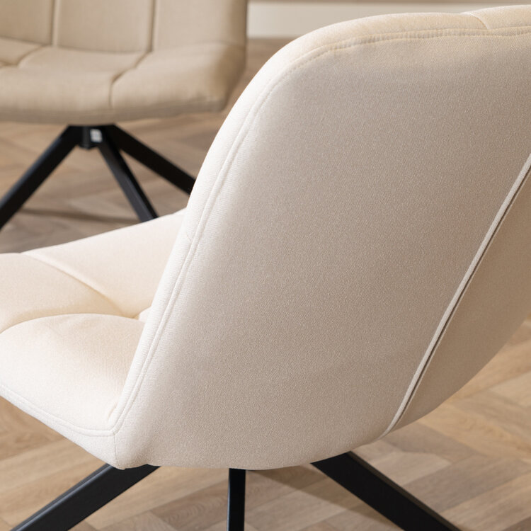 Fauteuil scandinave Eevi beige tissu recyclé
