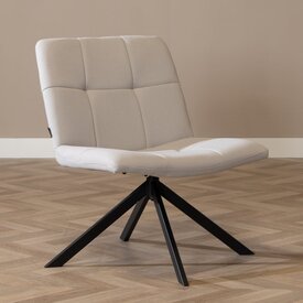 Fauteuil scandinave Eevi gris clair tissu recyclé