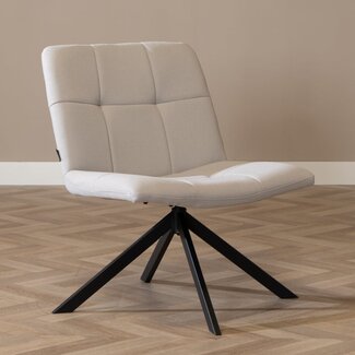 Fauteuil scandinave Eevi gris clair tissu recyclé