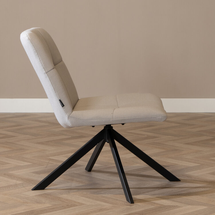 Fauteuil scandinave Eevi gris clair tissu recyclé