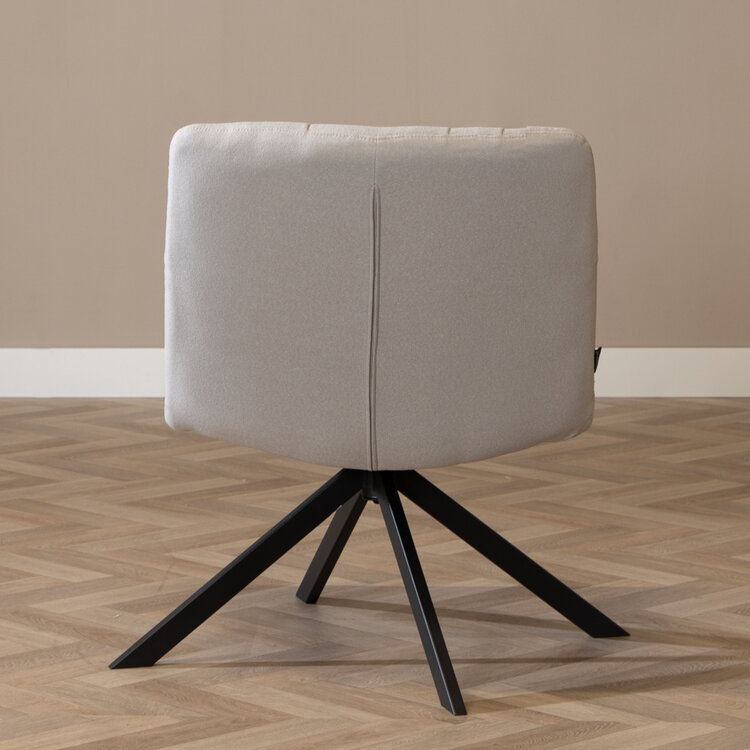 Fauteuil scandinave Eevi gris clair tissu recyclé