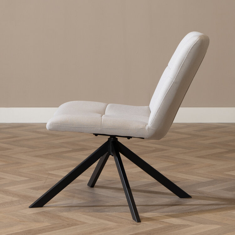 Fauteuil scandinave Eevi gris clair tissu recyclé