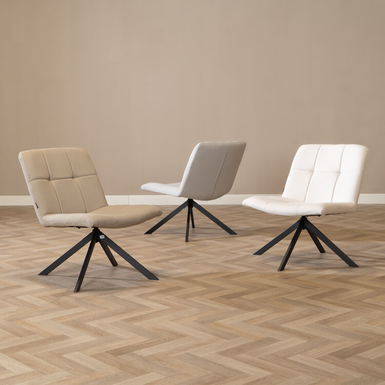 Fauteuil scandinave Eevi taupe tissu recyclé