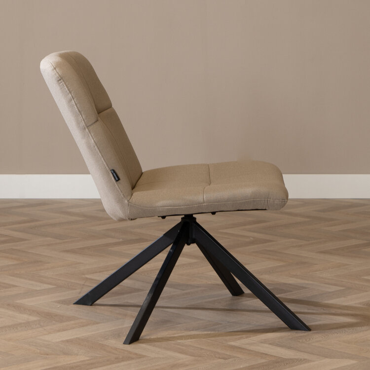 Fauteuil scandinave Eevi taupe tissu recyclé