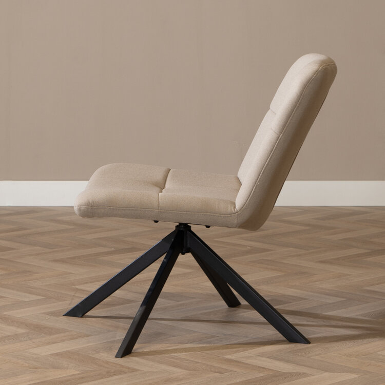 Fauteuil scandinave Eevi taupe tissu recyclé