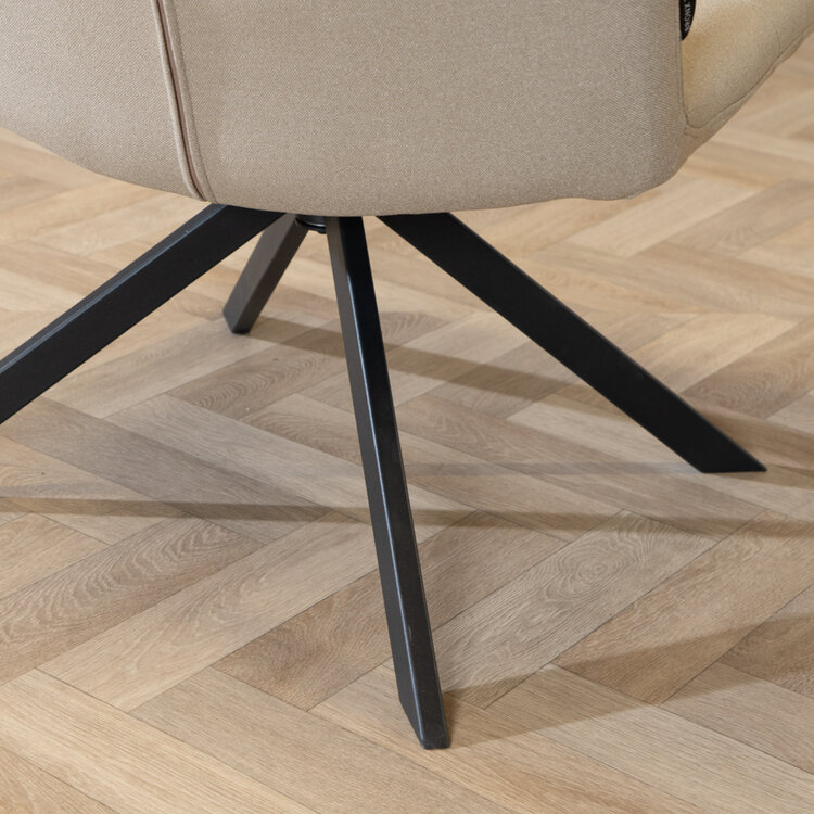 Fauteuil scandinave Eevi taupe tissu recyclé