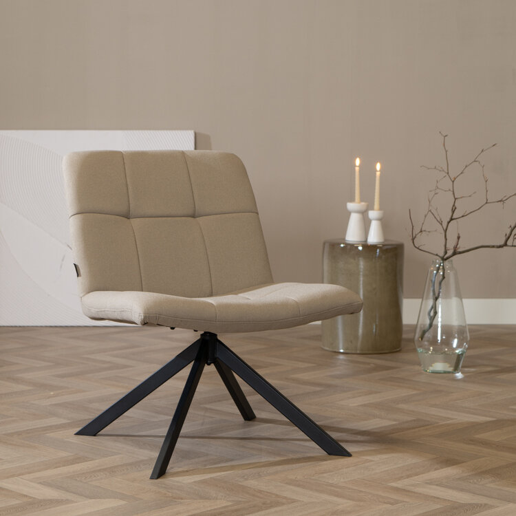 Fauteuil scandinave Eevi taupe tissu recyclé