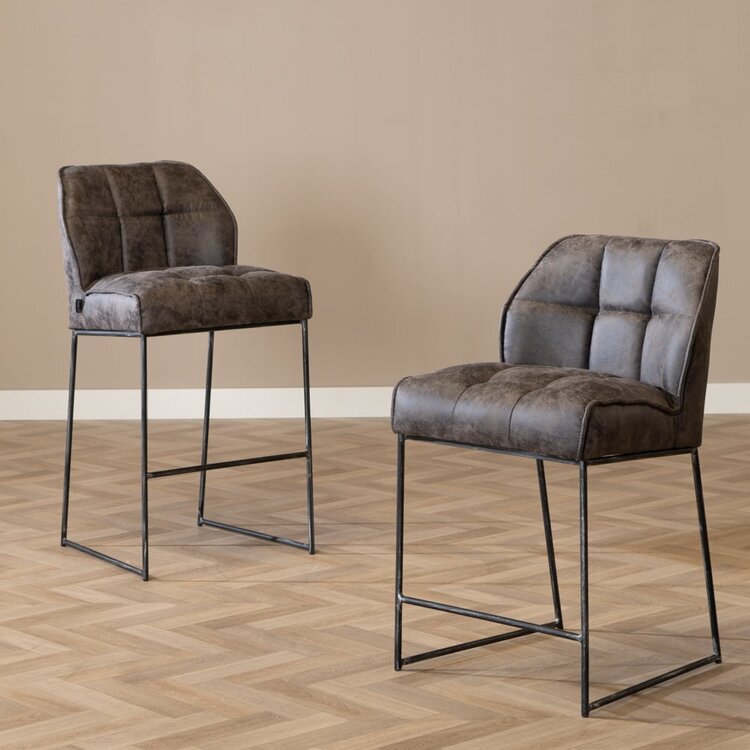 Tabouret de bar Abel industriel anthracite 82 cm