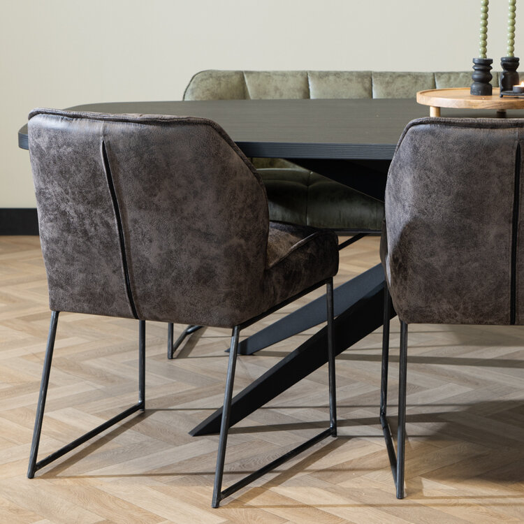 Chaise de salle à manger Abel anthracite