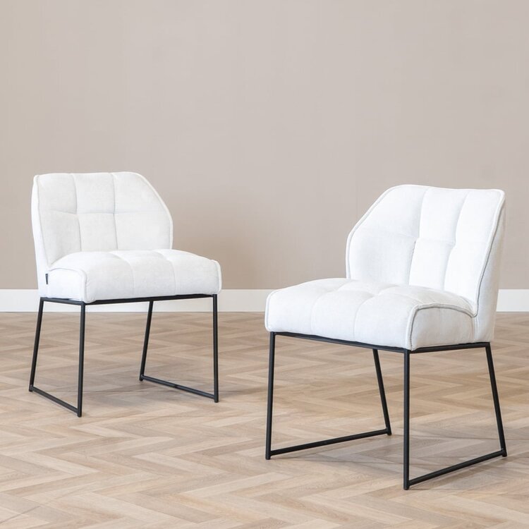 Chaise de salle à manger scandinave Jelle blanc