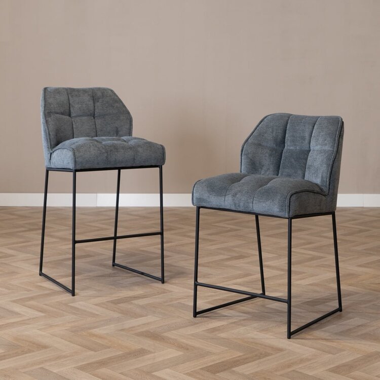 Tabouret de bar scandinave Jelle anthracite 70 cm