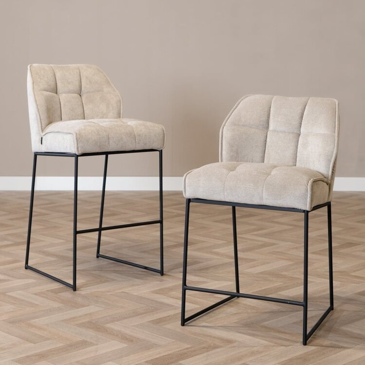 Tabouret de bar scandinave Jelle taupe 70 cm