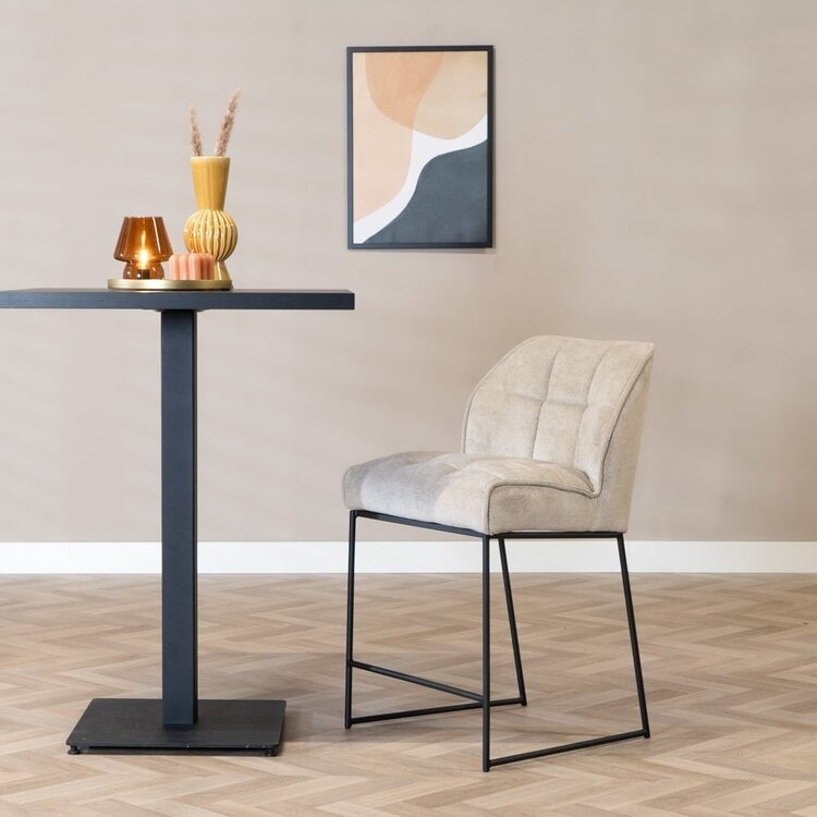 Tabouret de bar scandinave Jelle taupe 70 cm