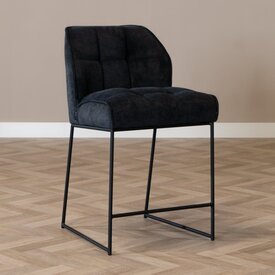Tabouret de bar scandinave Jelle noir 70 cm