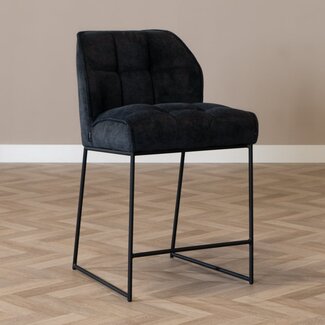 Tabouret de bar scandinave Jelle noir 70 cm