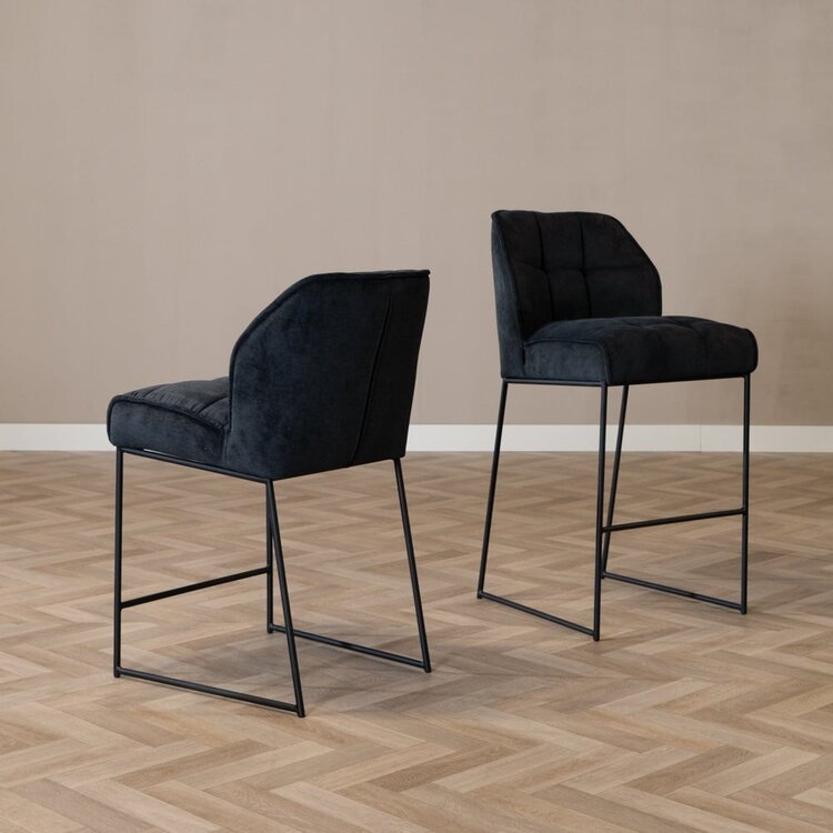 Tabouret de bar scandinave Jelle noir 70 cm