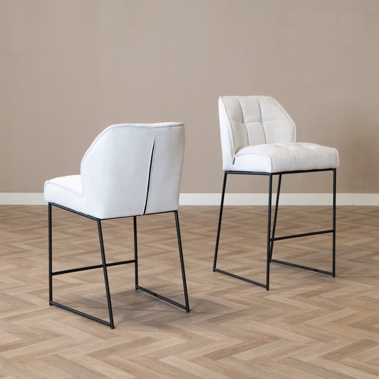 Tabouret de bar scandinave Jelle blanc 82 cm